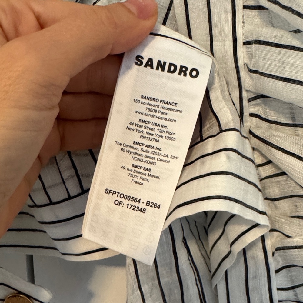 Sandro Paris Striped Ruffle Blouse — Effortless Parisian Chic - Picture 4 of 4